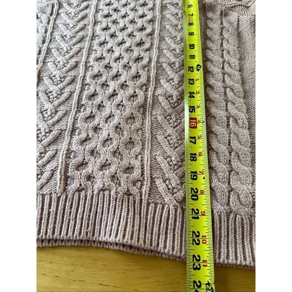 Forever 21 Essentials Dusty Pink Cable-Knit Sweater – Size S